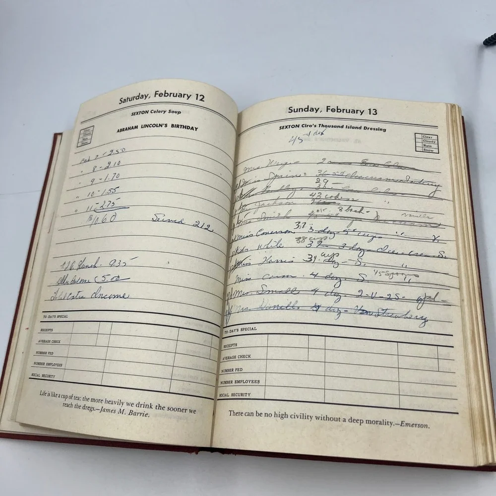 Vtg 1955 John Sexton & Co Desk Diary Cookbook 34th Edition Restaurant Ephemera